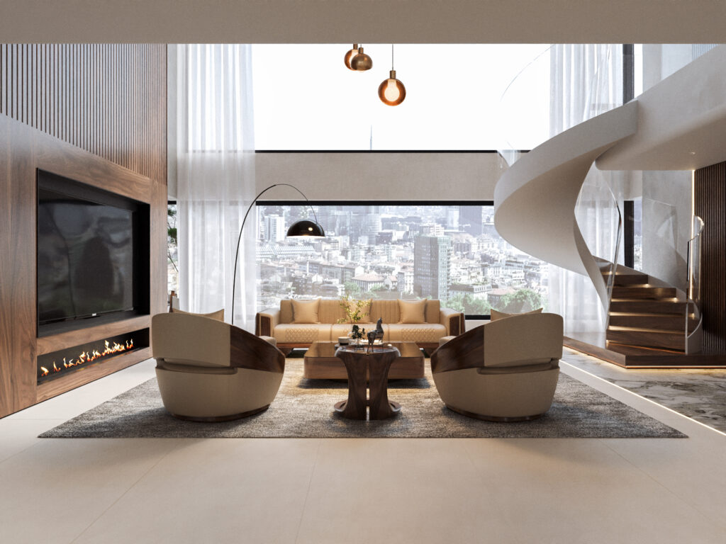 phong-khach-penthouse-go-oc-cho-cau-thang-xoan