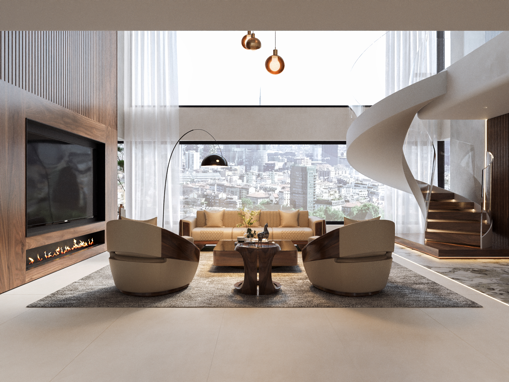 phong-khach-penthouse-go-oc-cho-cau-thang-xoan